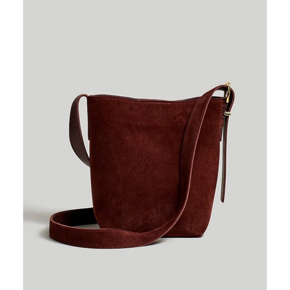 Madewell $138 The Essential Mini Tote in Suede Chocolate Raisin NM987